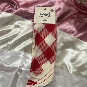 Woolrich Men's Red and White Argyle Socks